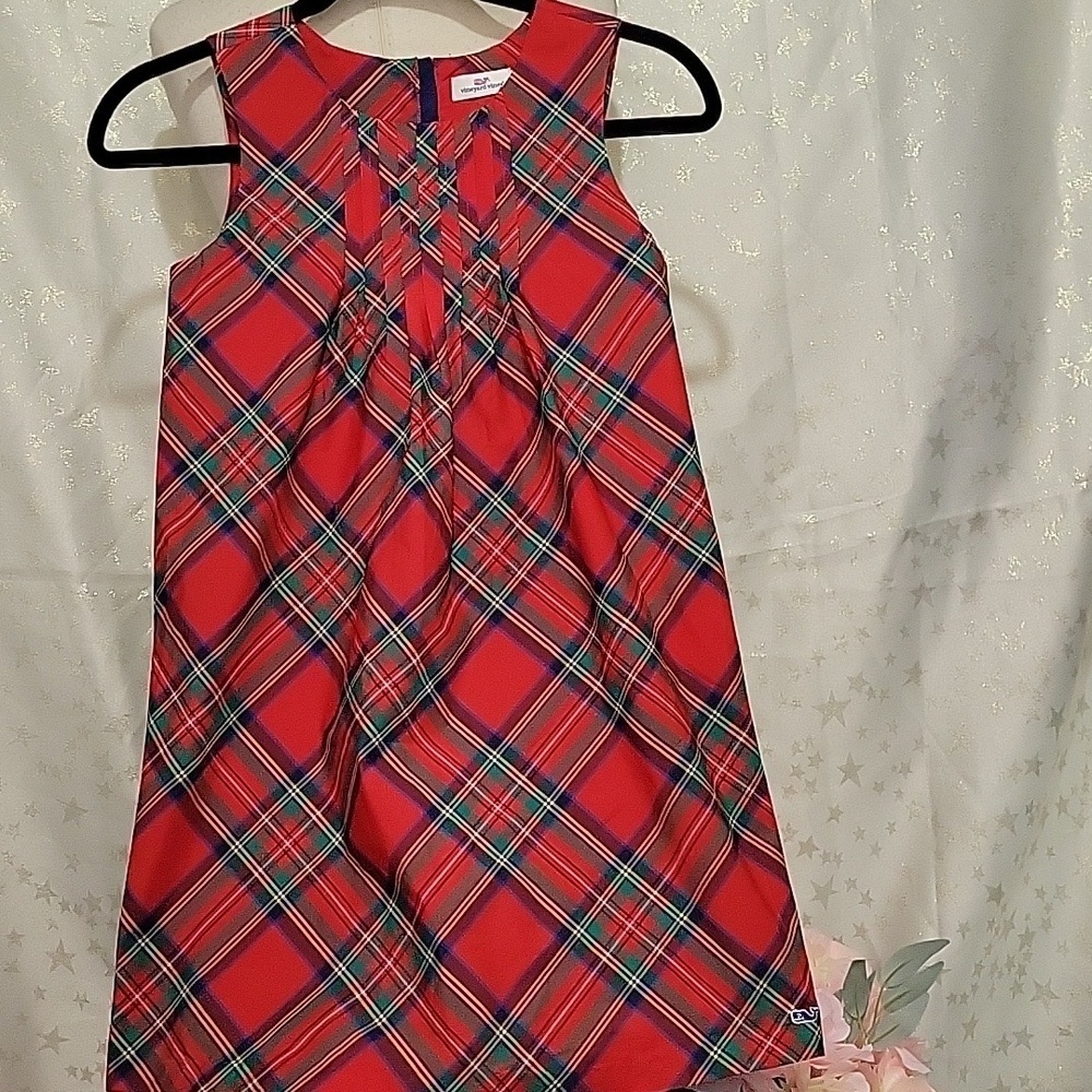 Vineyard Vines Red Plaid Kids Dress